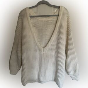 Beautiful cream off the shoulder sweater